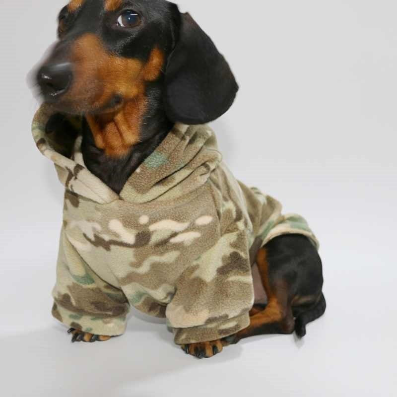 Camouflage Velvet Padded Hooded Sweatshirt Double-sided Velvet Pet Clothes