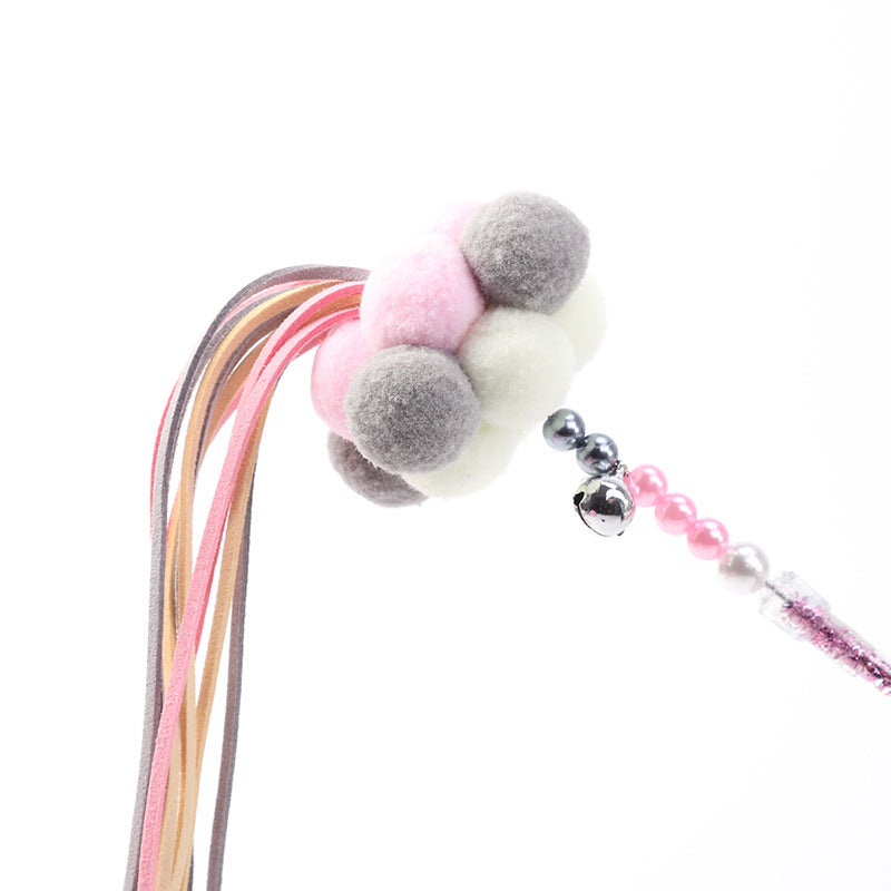 Funny cat handmade feather pompon