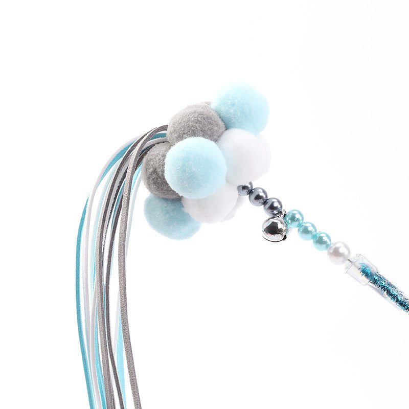 Funny cat handmade feather pompon
