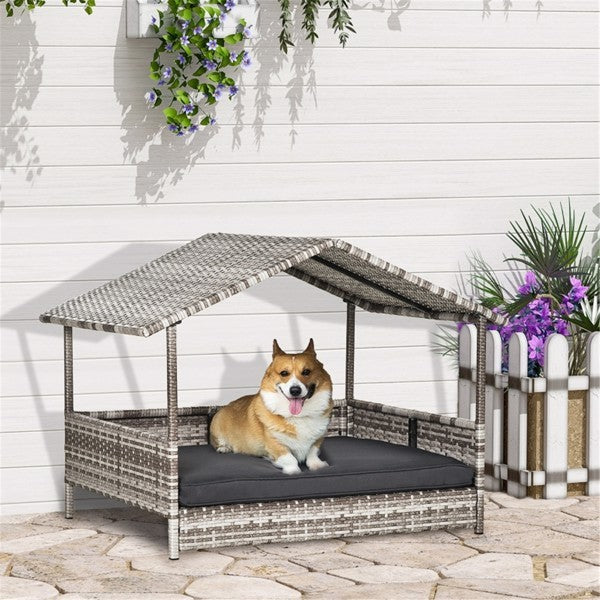 Dog Bed Rattan Pet Sofa Dog Tent