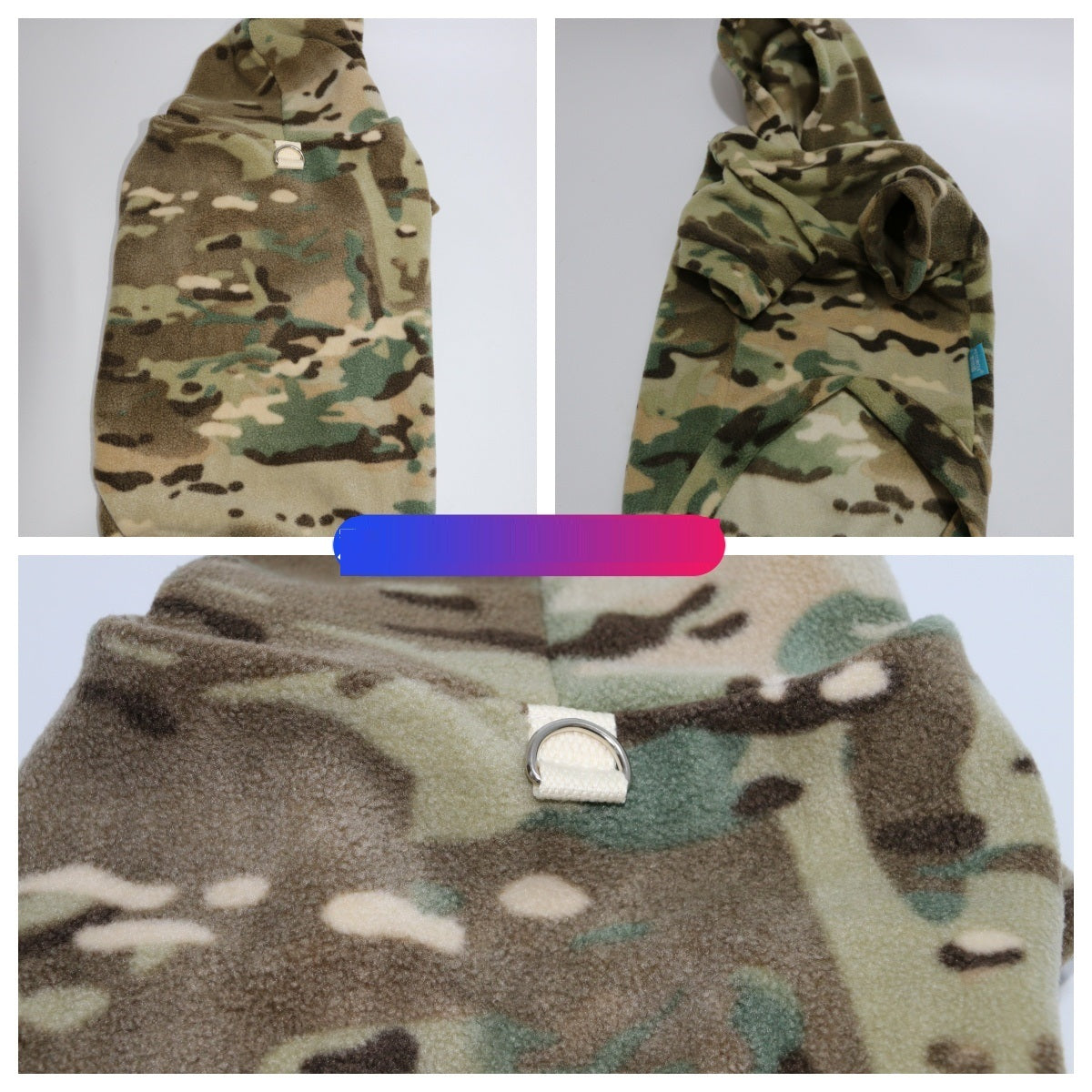 Camouflage Velvet Padded Hooded Sweatshirt Double-sided Velvet Pet Clothes
