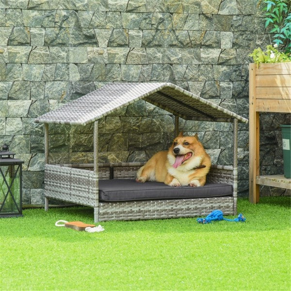 Dog Bed Rattan Pet Sofa Dog Tent