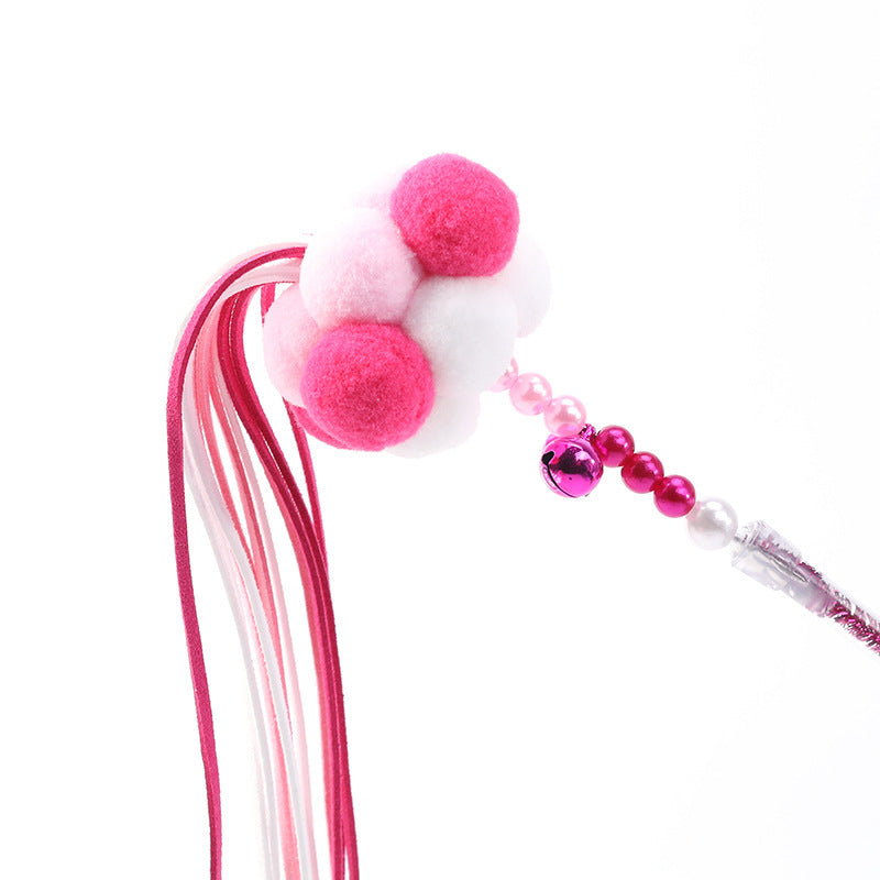 Funny cat handmade feather pompon