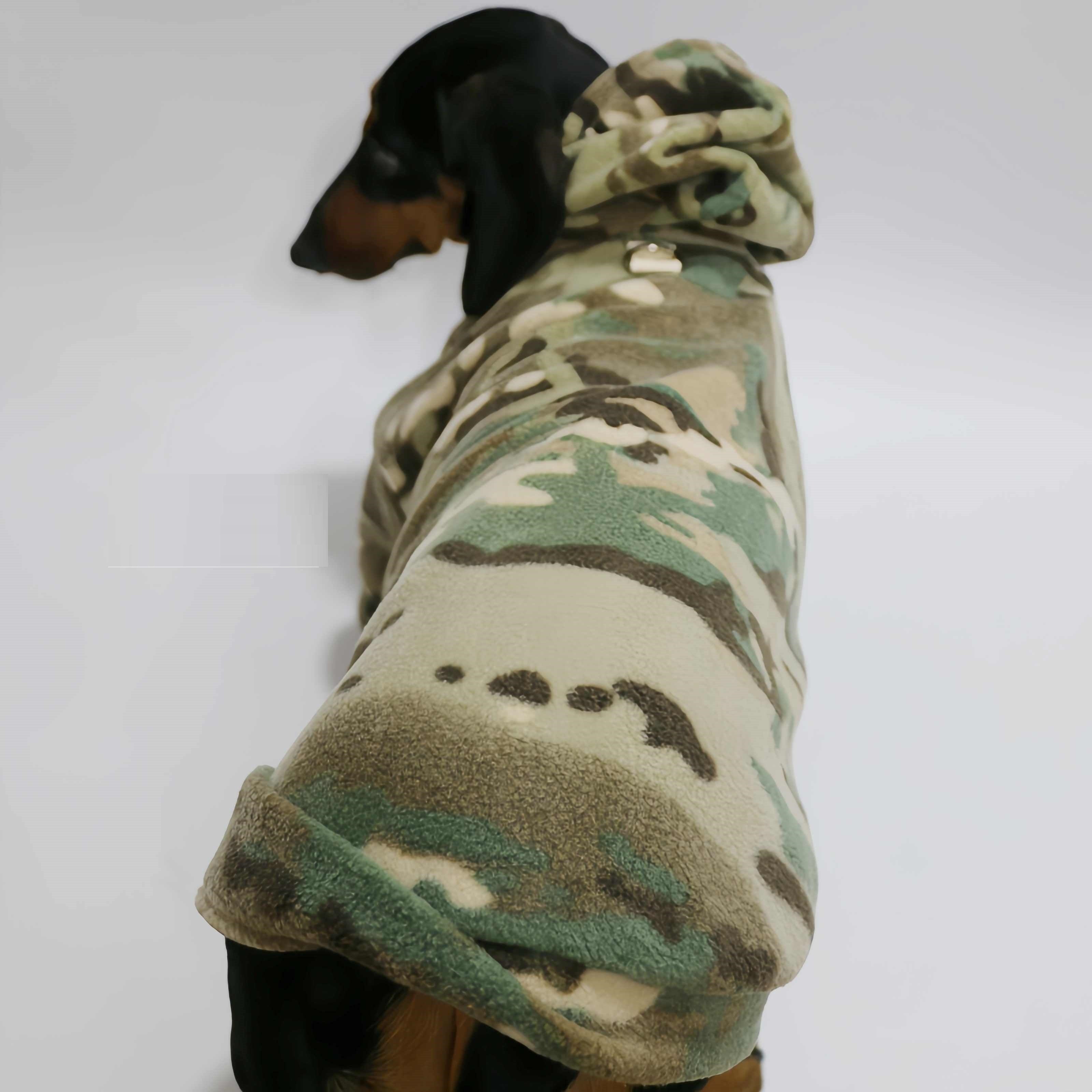 Camouflage Velvet Padded Hooded Sweatshirt Double-sided Velvet Pet Clothes