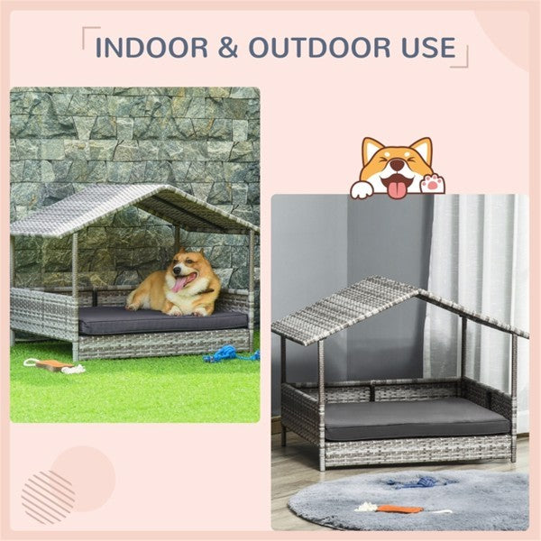 Dog Bed Rattan Pet Sofa Dog Tent