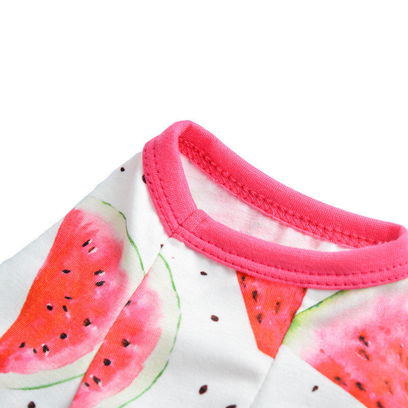 Fashion Dog Watermelon Printing Four-legged Jumpsuit