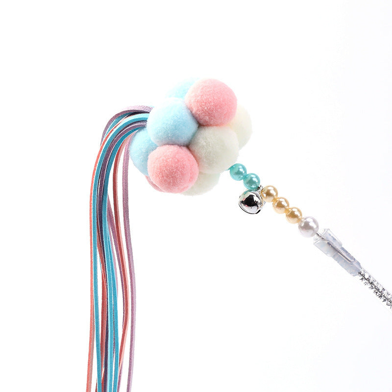 Funny cat handmade feather pompon