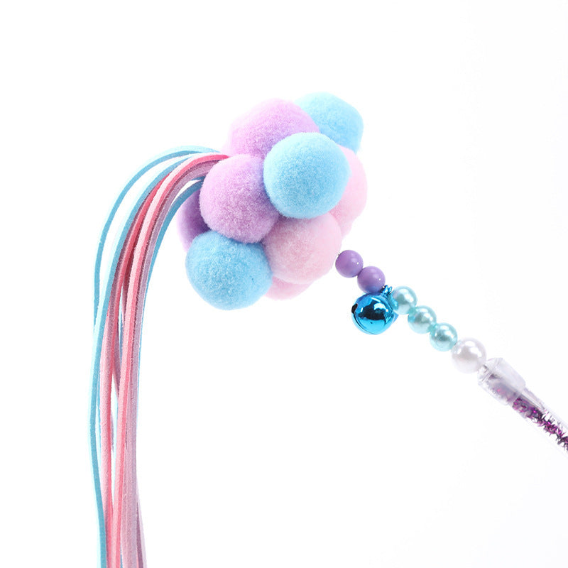 Funny cat handmade feather pompon