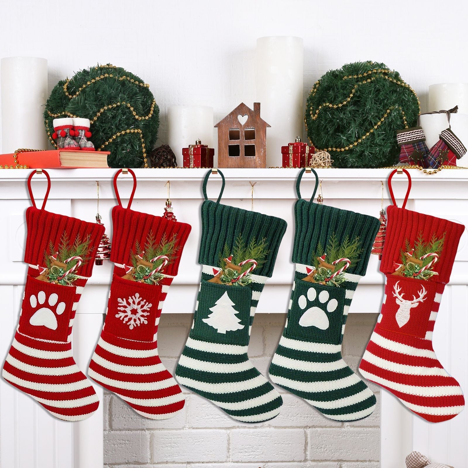 Christmas Cat And Dog Socks Gift Bag