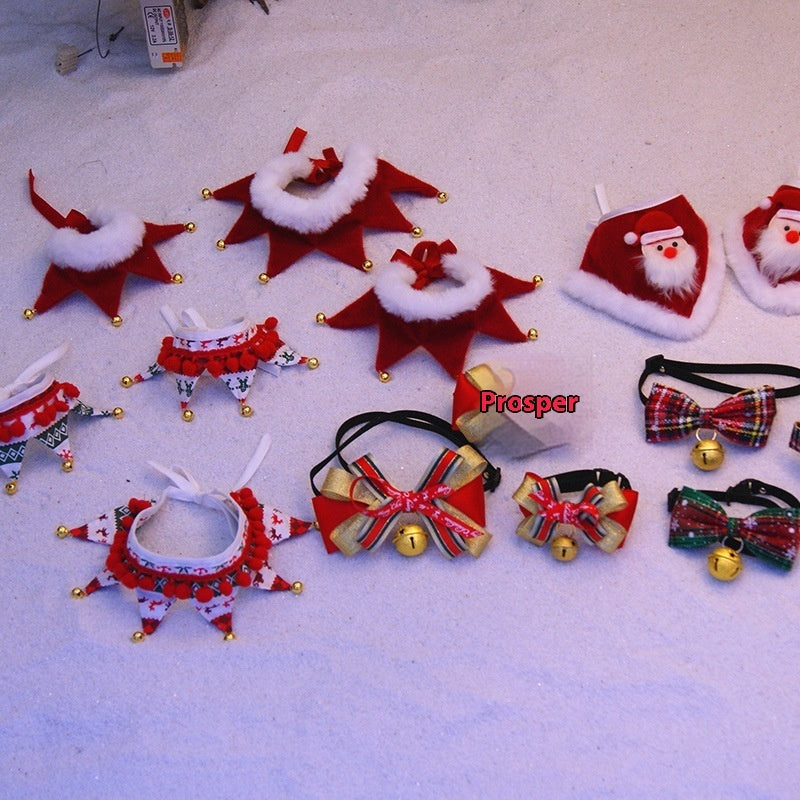Pet Christmas Holiday Dress Up Dog Cat Scarf Butterfly Bow Tie
