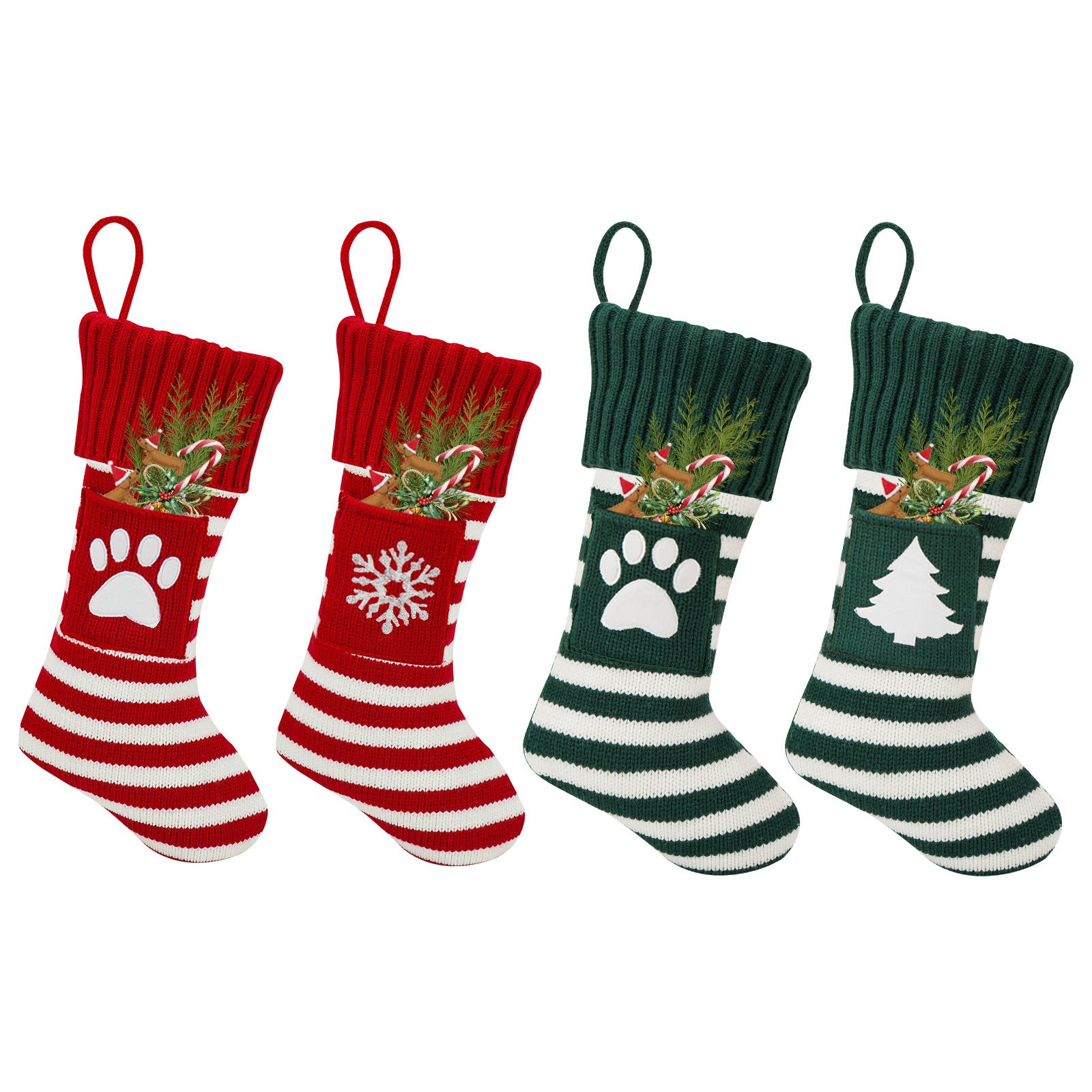 Christmas Cat And Dog Socks Gift Bag