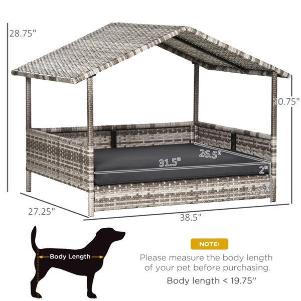 Dog Bed Rattan Pet Sofa Dog Tent