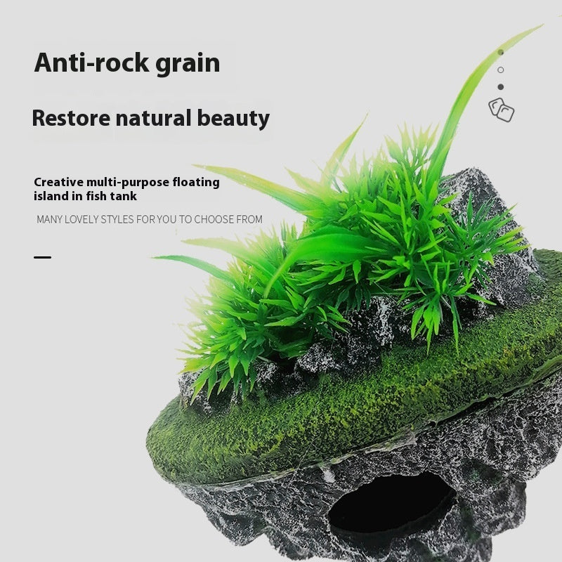Fish Tank Landscaping Suspended Stone Floating Ornaments