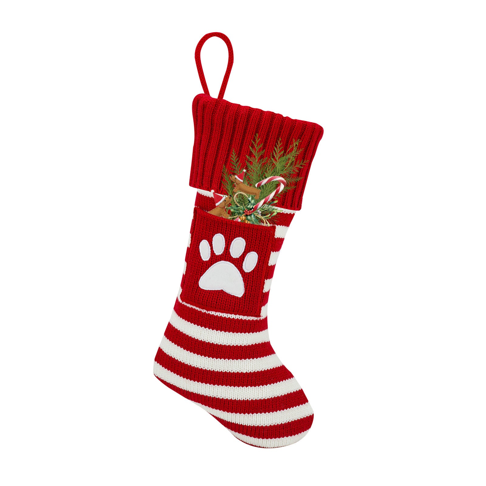 Christmas Cat And Dog Socks Gift Bag